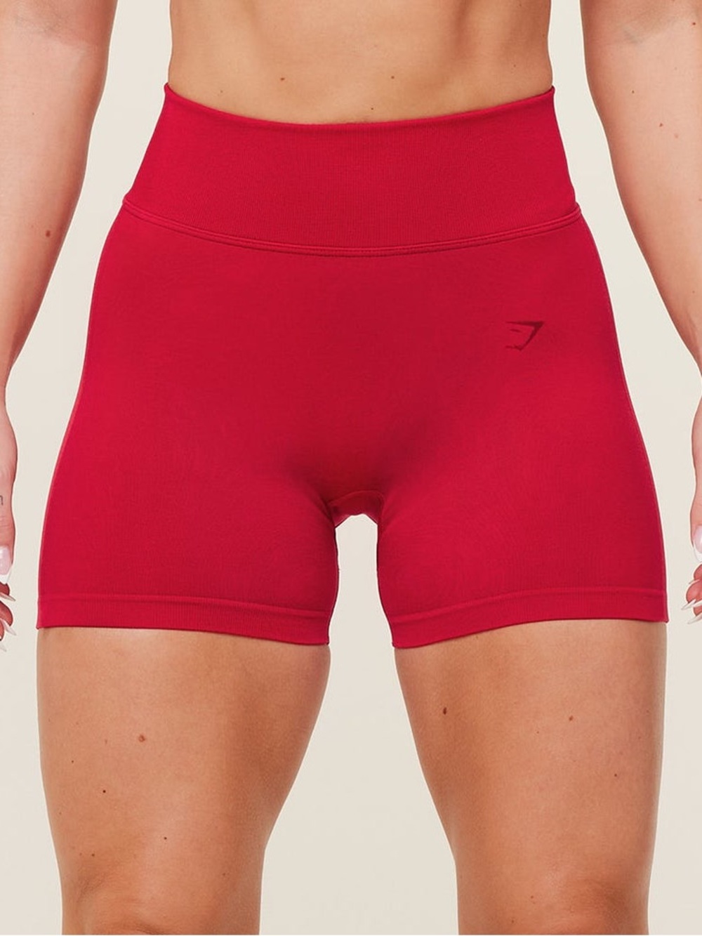 Gymshark Carmine Red lift seamless high-rise shorts